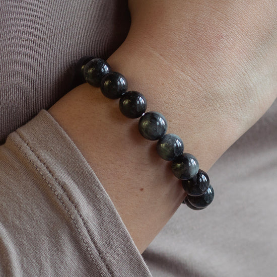 Gemstone Bracelet-Charcoal Jasper, 10mm