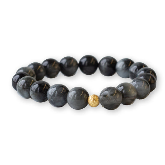 Gemstone Bracelet-Charcoal Jasper, 10mm