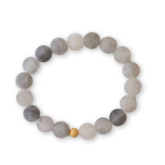 Gemstone Bracelet-Cloudy Quartz, 10mm