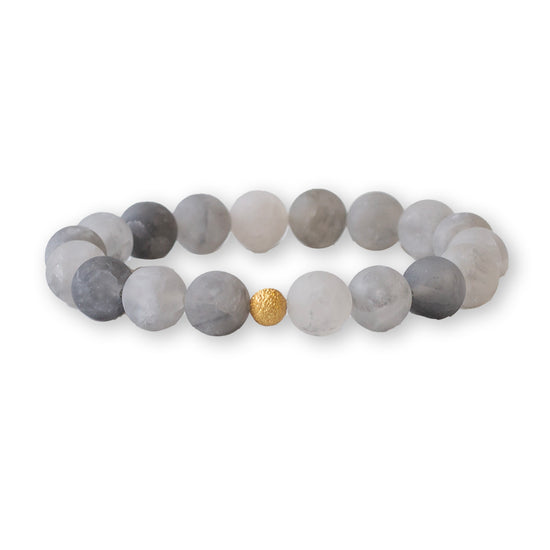 Gemstone Bracelet-Cloudy Quartz, 10mm