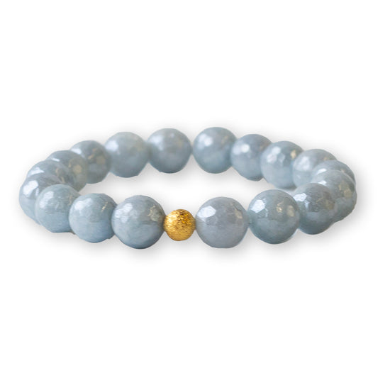 Gemstone Bracelet-Faceted Aquamarine, 10mm