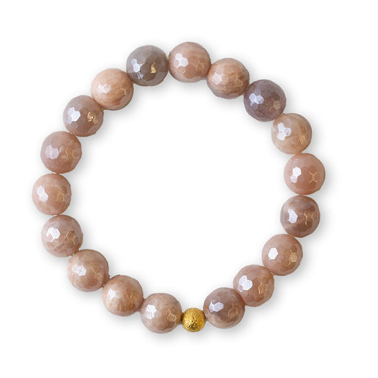 Gemstone Bracelet-Faceted Sunstone, 10mm