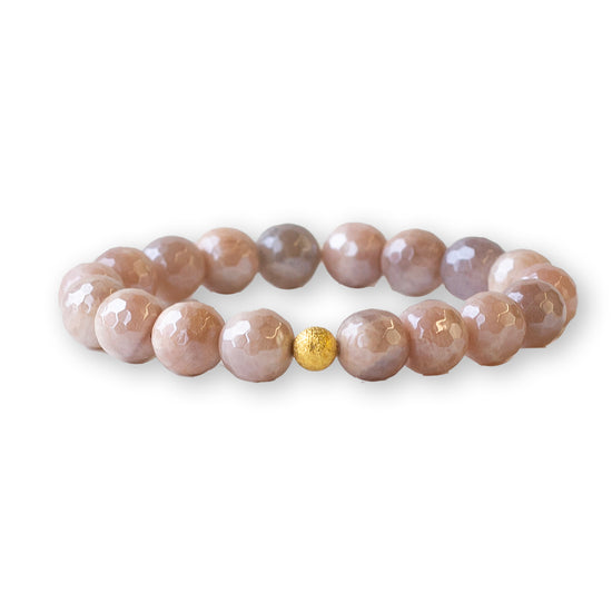 Gemstone Bracelet-Faceted Sunstone, 10mm