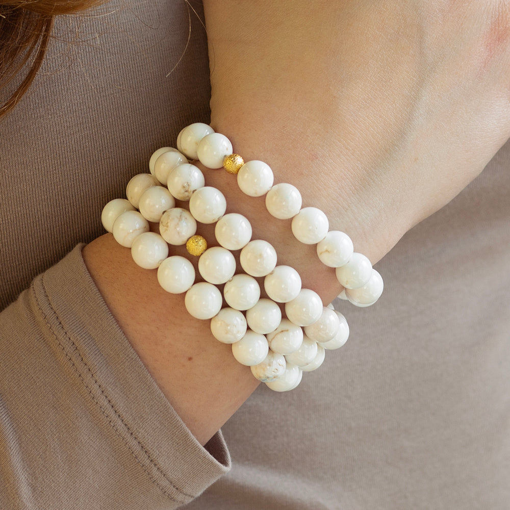 Gemstone Bracelet-Howlite, 10mm