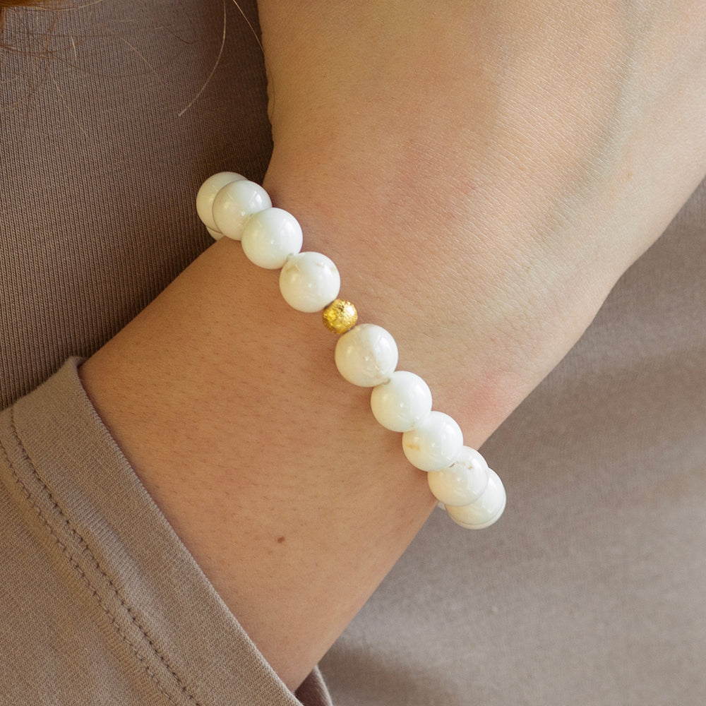 Gemstone Bracelet-Howlite, 10mm