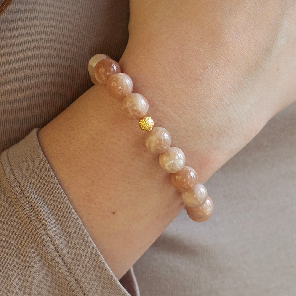 Gemstone Bracelet-Sunstone, 10mm