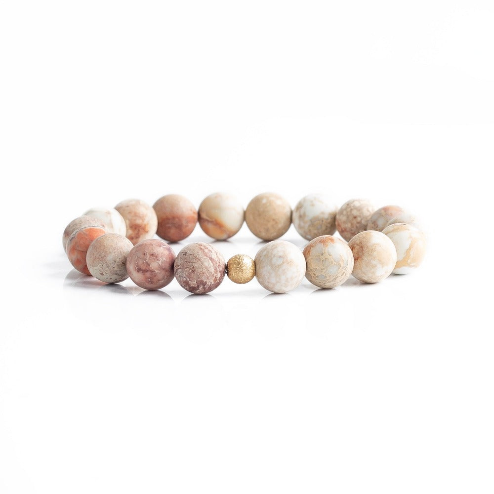 Gemstone Bracelets-White Jasper, 10mm