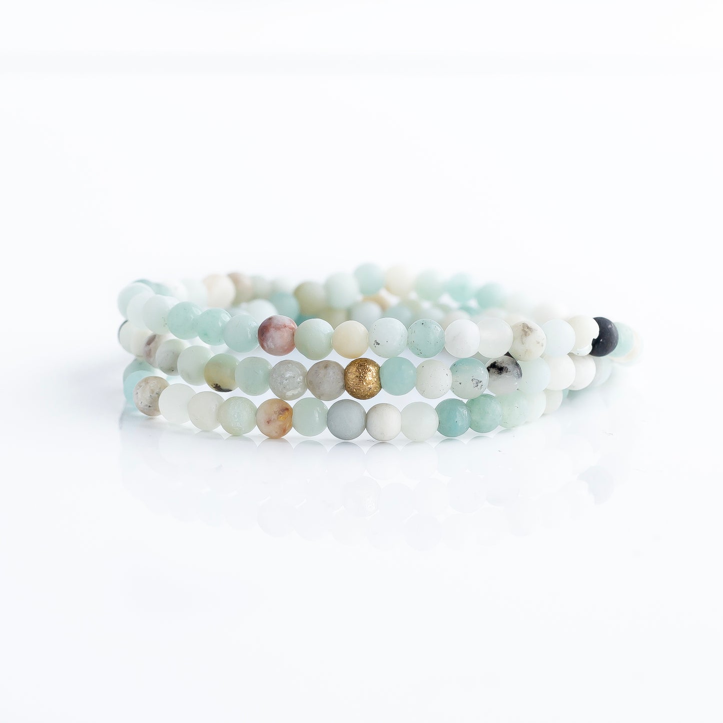 Amazonite Stone Bead Bracelet - Gloss | PlayHardLookDope