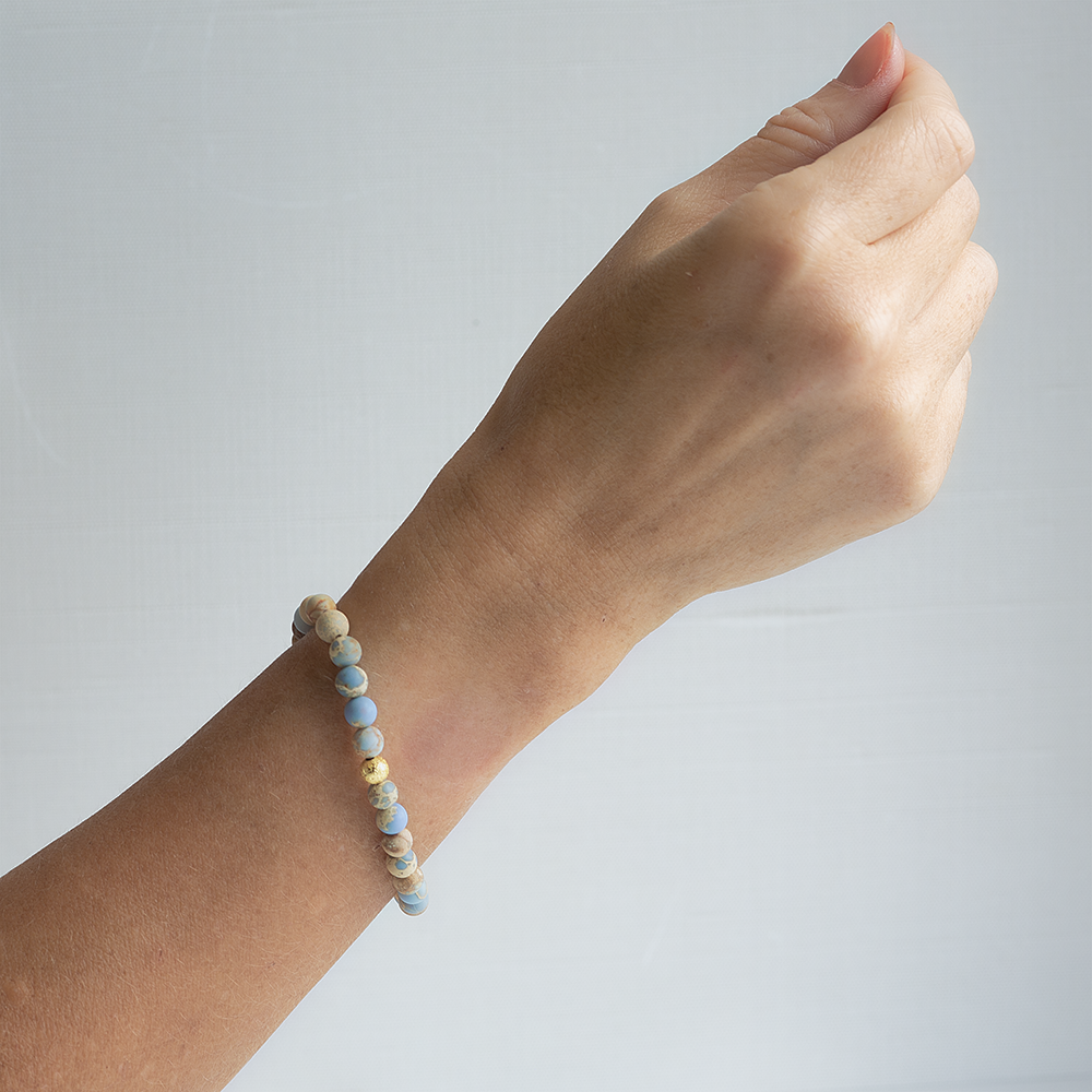 Gemstone Bracelets-Blue Jasper, 3 Sizes