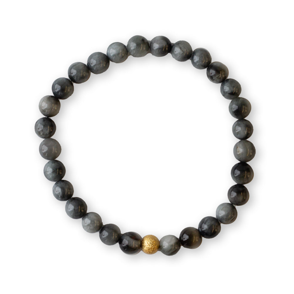 Gemstone Bracelet-Charcoal Jasper, 6mm