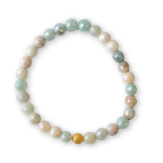 Gemstone Bracelet-Faceted Amazonite, 6mm