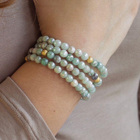 Gemstone Bracelet-Faceted Amazonite, 6mm