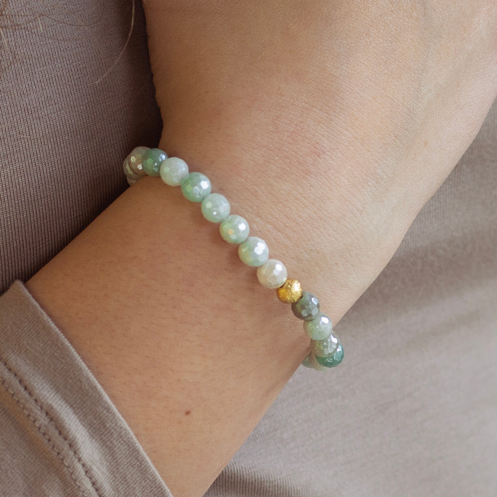 Gemstone Bracelet-Faceted Amazonite, 6mm