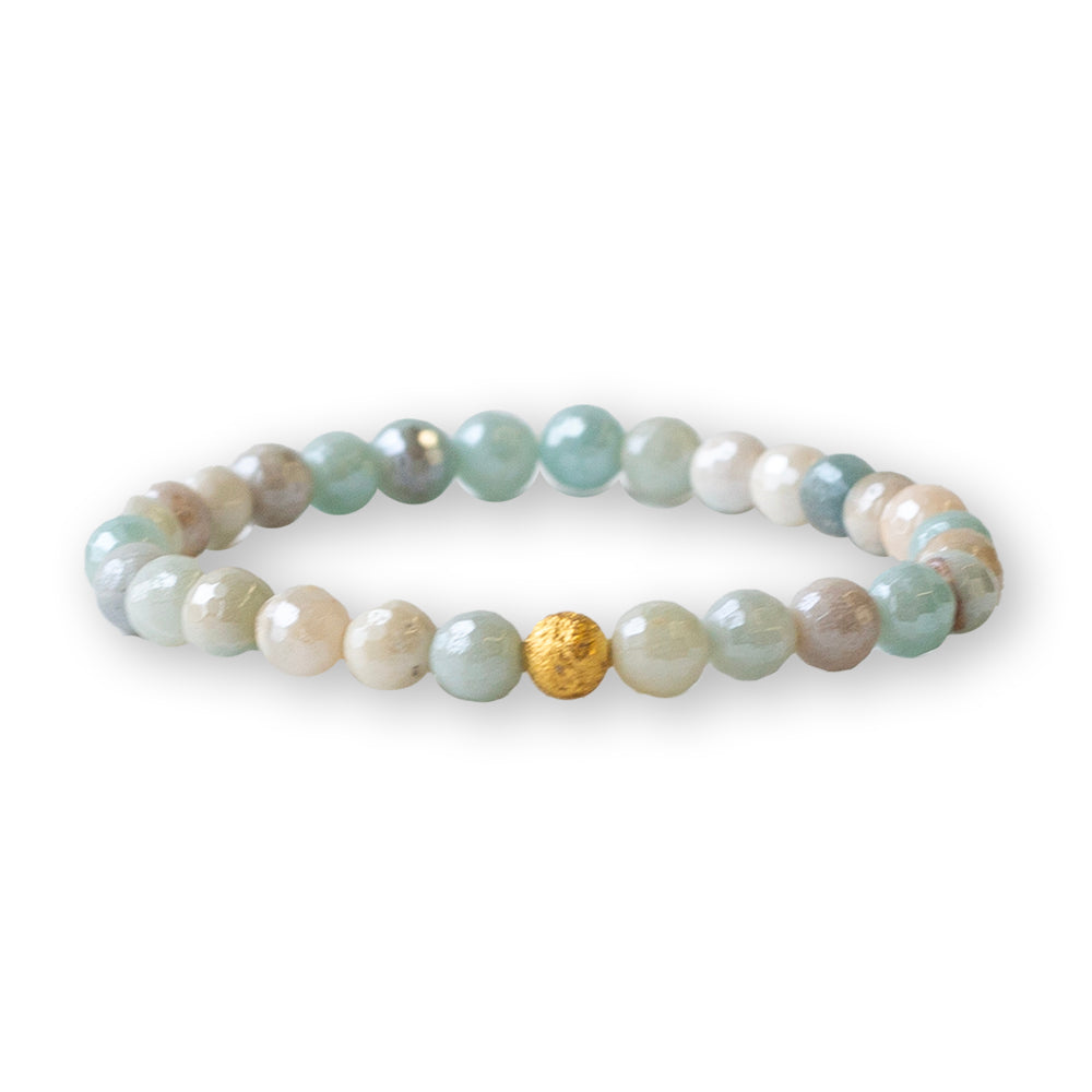 Gemstone Bracelet-Faceted Amazonite, 6mm