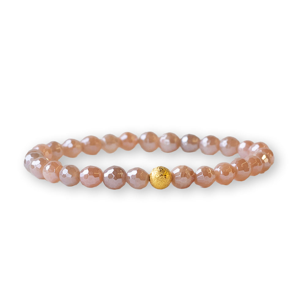 Gemstone Bracelet-Faceted Sunstone, 6mm