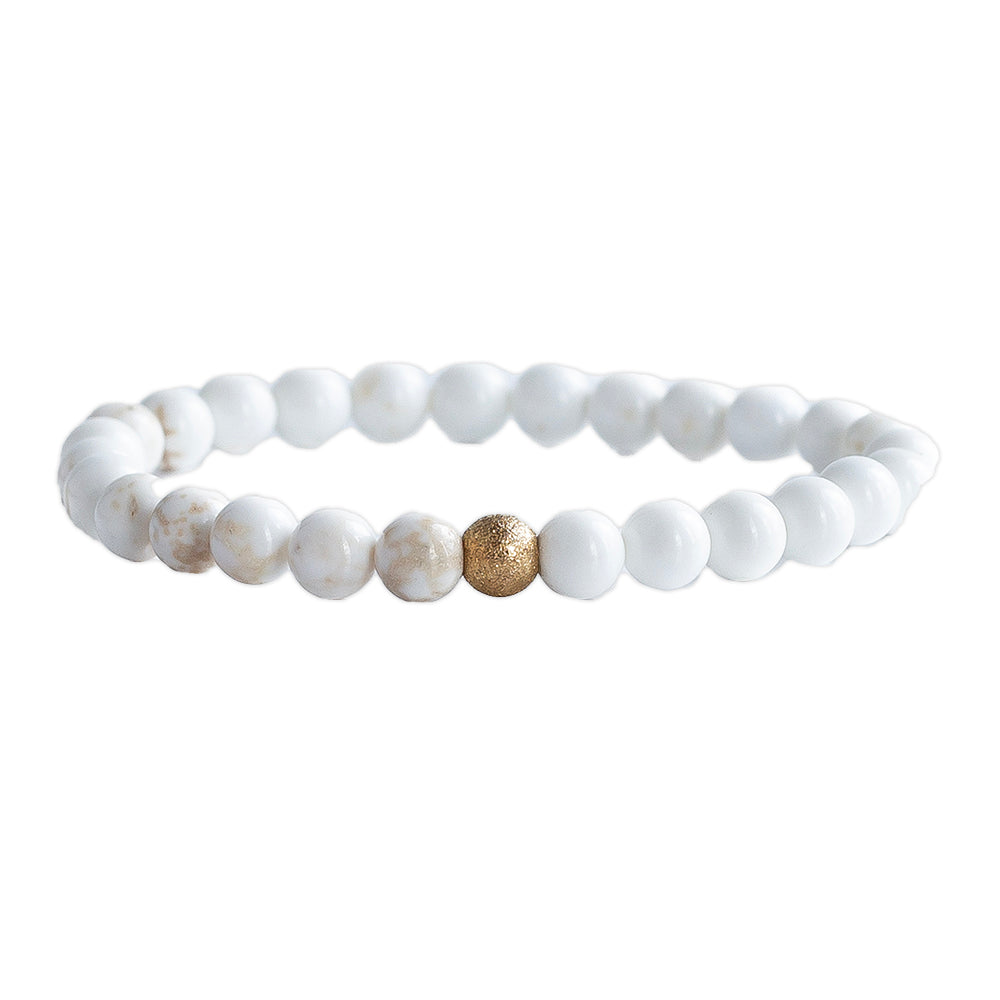 Gemstone Bracelet-Howlite, 6mm