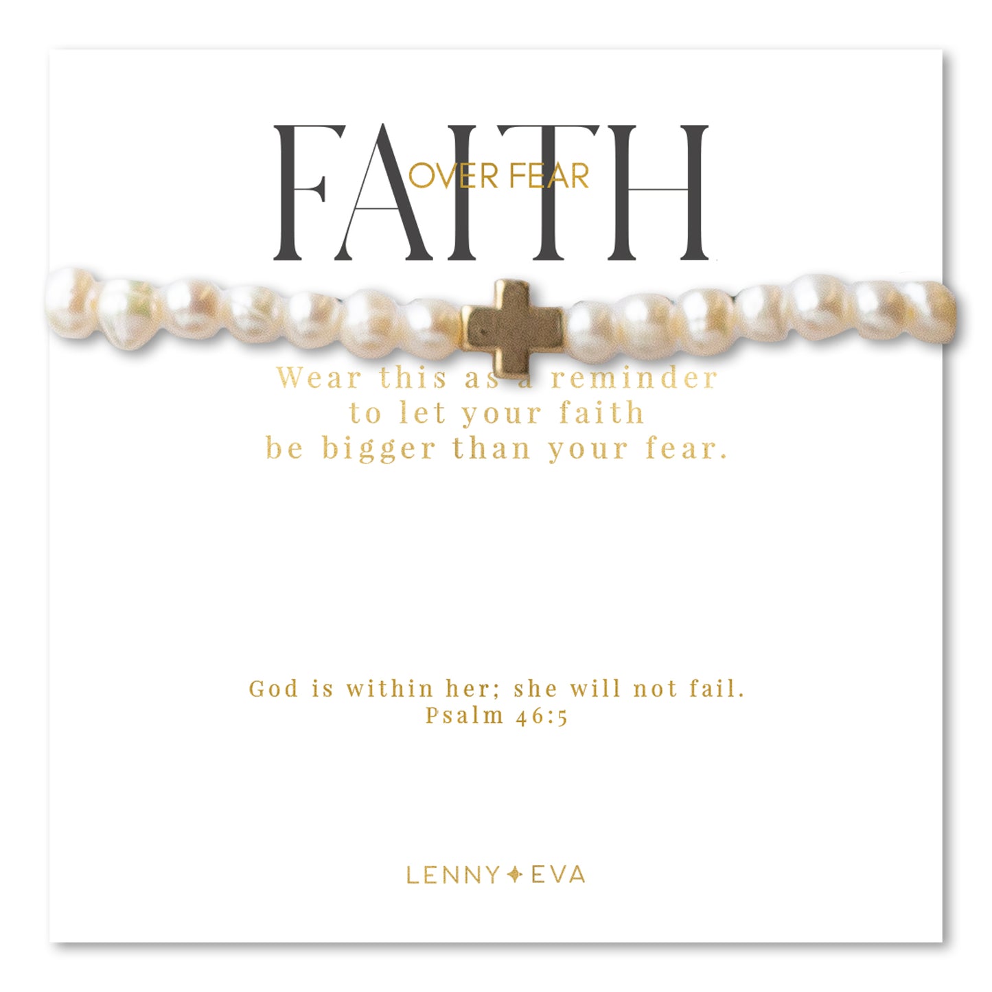 Faith Over Fear Bracelet-Pearl