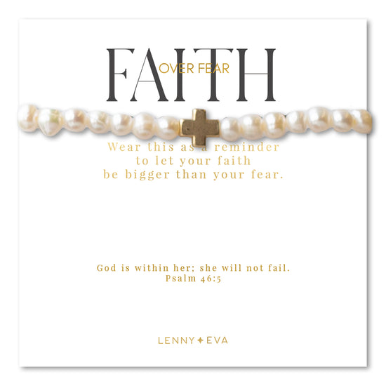 Faith Over Fear Bracelet-Pearl