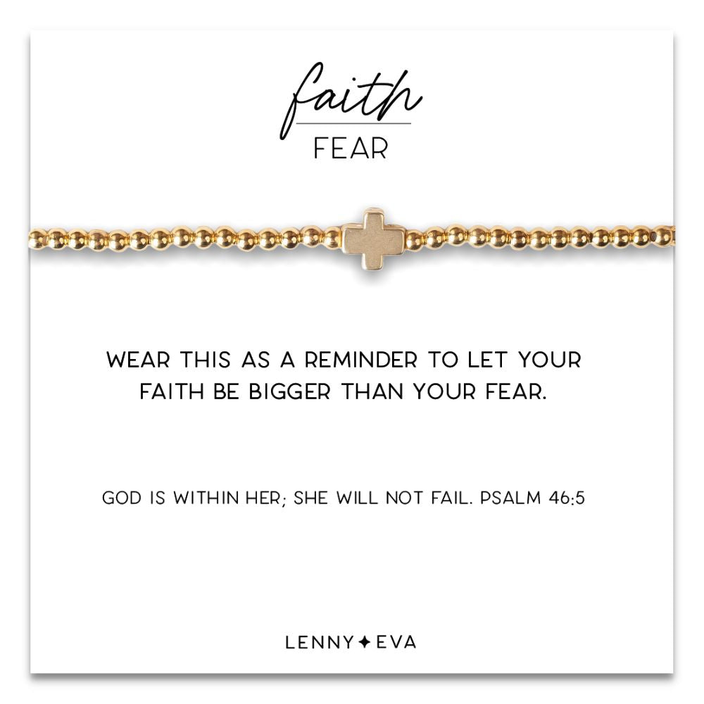 Load image into Gallery viewer, Faith Over Fear Cross Bracelet-Amazonite
