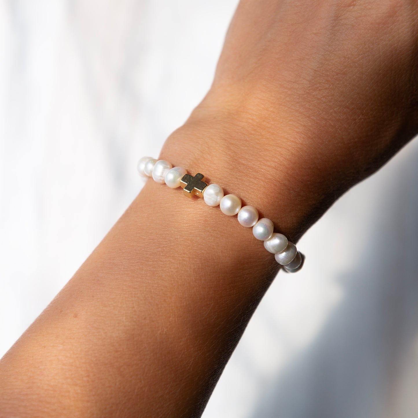 Faith Over Fear Bracelet-Pearl