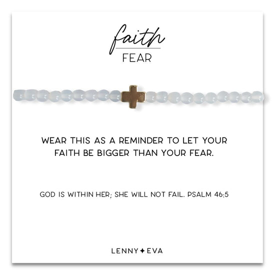 Load image into Gallery viewer, Faith Over Fear Cross Bracelet-Amazonite
