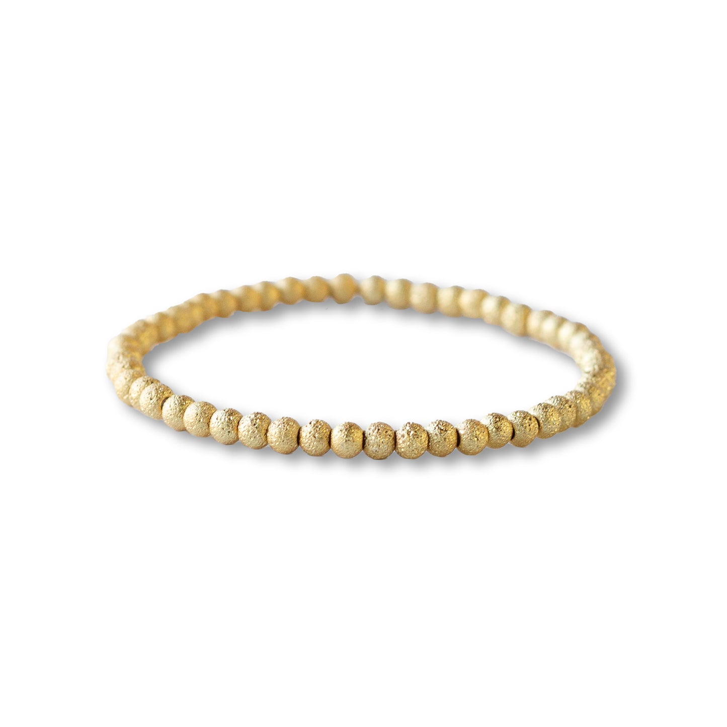 Gllded Gold Beaded Bracelets, 4mm, Textured Beads