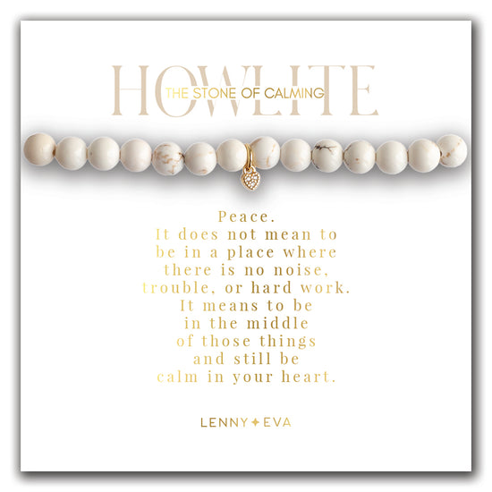 Gemstone Heart Bracelet-Howlite