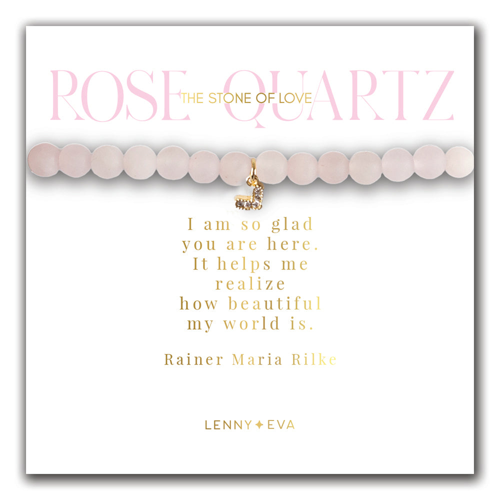 Load image into Gallery viewer, Gemstone Heart Bracelet-Rose Quartz
