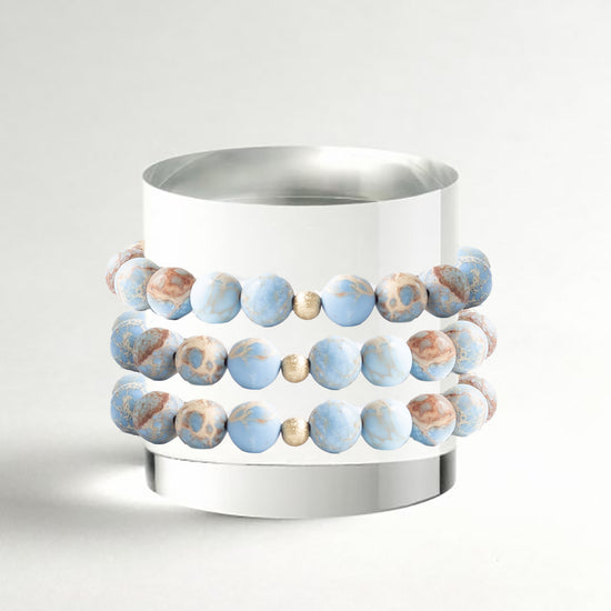 Gemstone Bracelet-Blue Jasper, 10mm