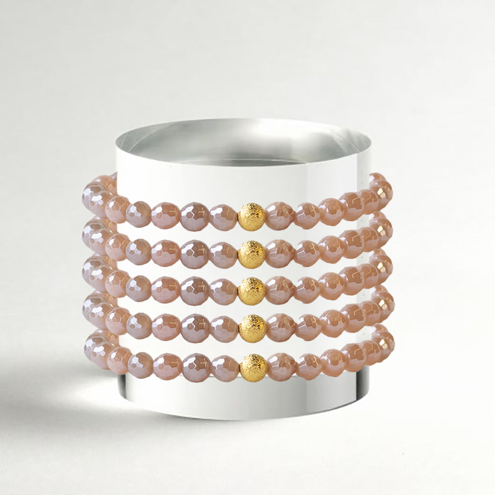 Gemstone Bracelet-Faceted Sunstone, 6mm