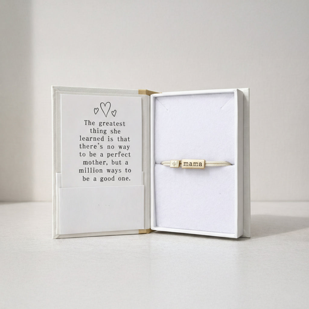 Sentiment Cord Bracelet-Mama, Ivory – Lenny and Eva