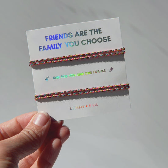 Load and play video in Gallery viewer, Shareable Friendship Bracelets-Friends are the Family You...
