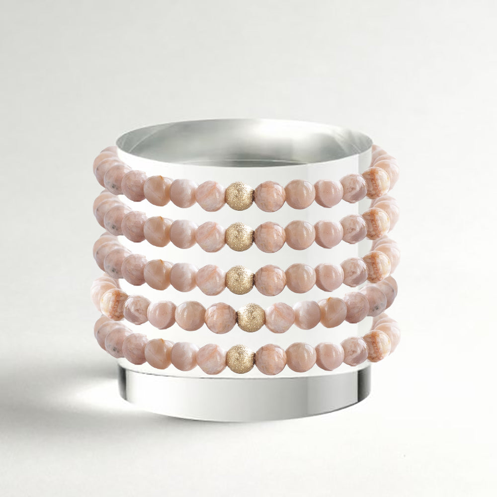 Gemstone Bracelet-Sunstone, 6mm