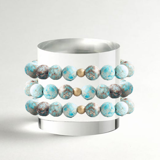 Gemstone Bracelet-Turquoise Jasper, 10mm