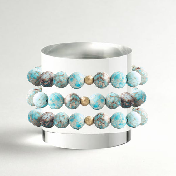 Gemstone Bracelet-Turquoise Jasper, 10mm – Lenny and Eva