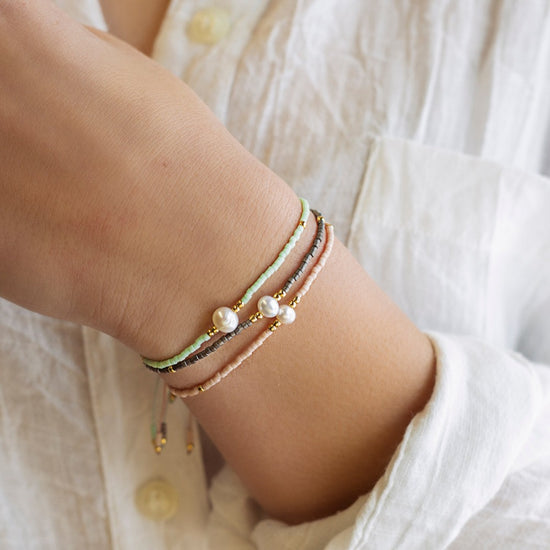 Load image into Gallery viewer, Intentions Bracelet, Pearl Cord-Mint
